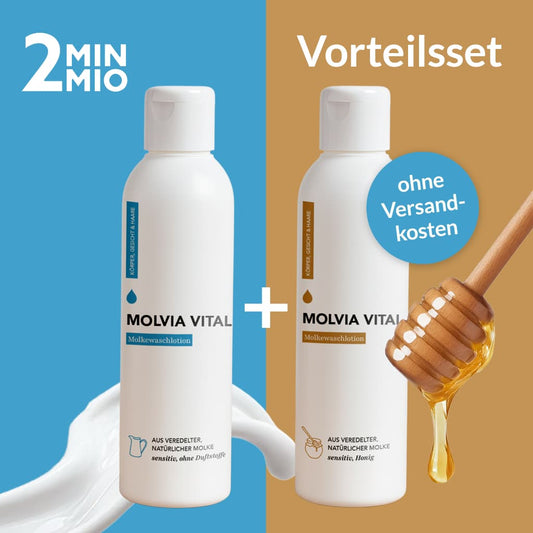2M2M Vorteilsset: 2x MOLVIA VITAL Waschlotion sensitiv und Honig 200ml – VERSANDKOSTENFREI